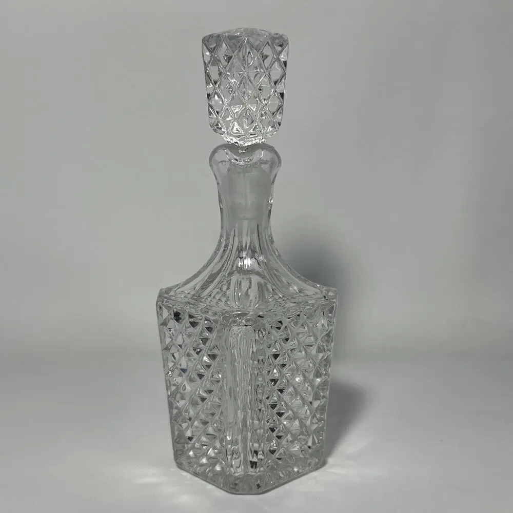 Vintage Cut Crystal Glass Decanter W/ Stopper